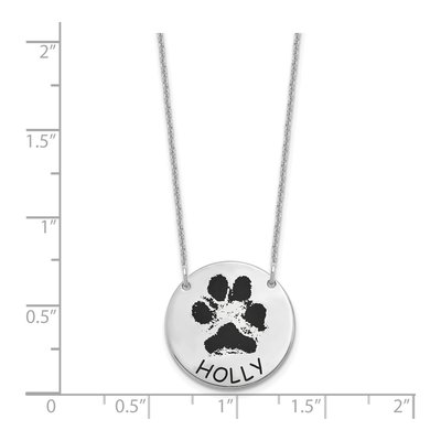 14K White Gold Epoxy Paw Print Necklace – view 3