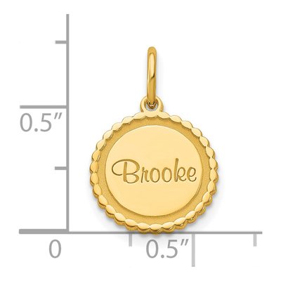 Gold-Plated Sterling Silver Personalized Scalloped Disc Name Charm – view 3