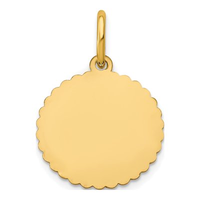 Gold-Plated Sterling Silver Personalized Scalloped Disc Name Charm – view 4