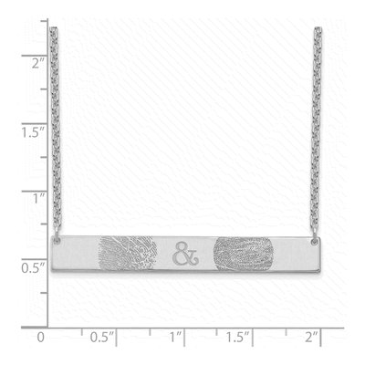 Sterling Silver Personalized Fingerprint Bar Necklace – view 2