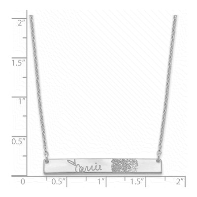 Sterling Silver Personalized Signature Fingerprint Bar Necklace – view 3