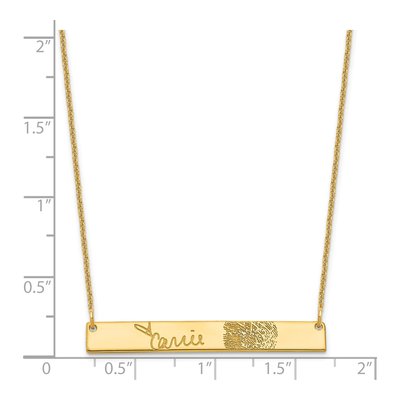 14K Yellow Gold Signature Fingerprint Bar Necklace – view 3