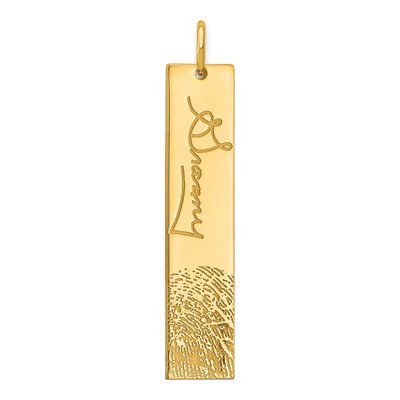 Gold-Plated Sterling Silver Personalized Fingerprint Signature Charm
