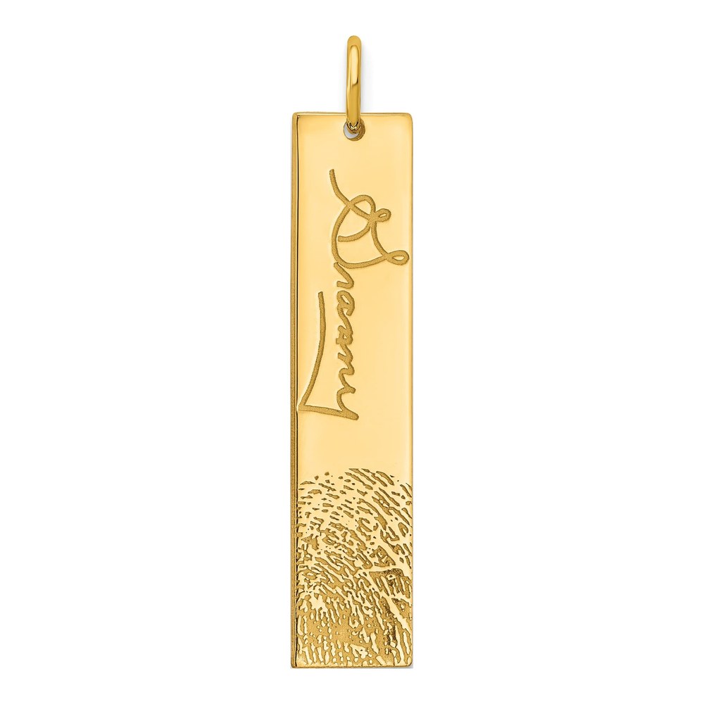 14K Rose Gold Signature And Fingerprint Charm Pendant