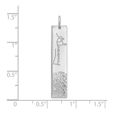 14K White Gold Personalized Signature Fingerprint Charm – view 2