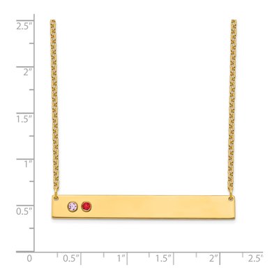 Gold-Plated Sterling Silver Personalized 2-Birthstone Large Bar Necklace – view 2