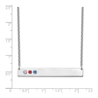 Sterling Silver 3-Birthstone Bar Necklace – view 2