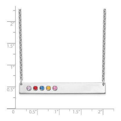 Sterling Silver 5-Birthstone Bar Necklace – view 2