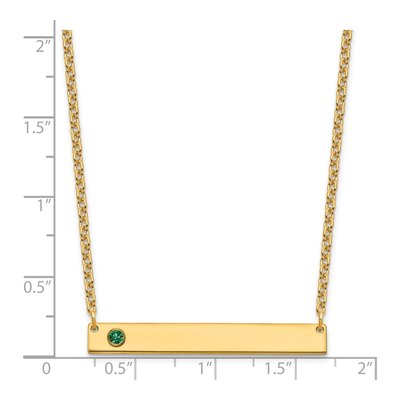 Ss/Gold Plated Sterling Silver/Gold-Plated 1 Birthstone Large Bar Necklace – view 3