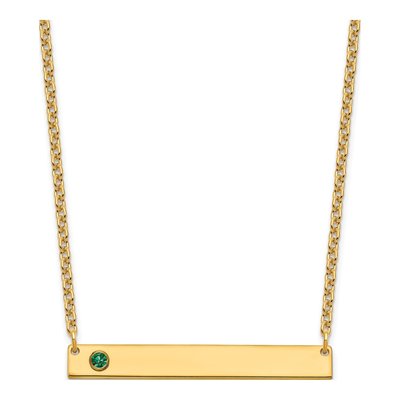 Gold-Plated Sterling Silver 1-Birthstone Large Bar Necklace