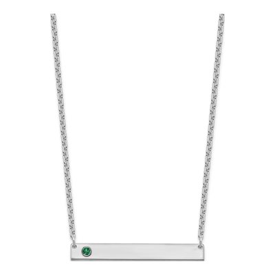 Sterling Silver Personalized Birthstone Bar Necklace – view 2