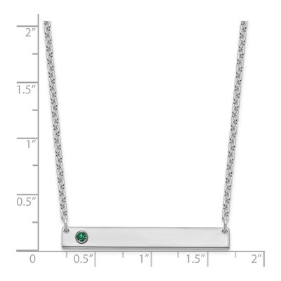 Sterling Silver Personalized Birthstone Bar Necklace – view 3
