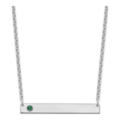 Sterling Silver Personalized Birthstone Bar Necklace