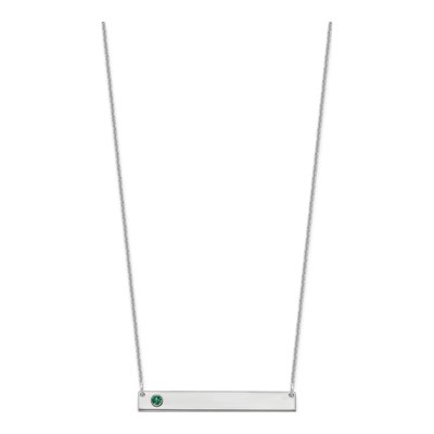 14K White Gold Personalized Birthstone Bar Necklace – view 2