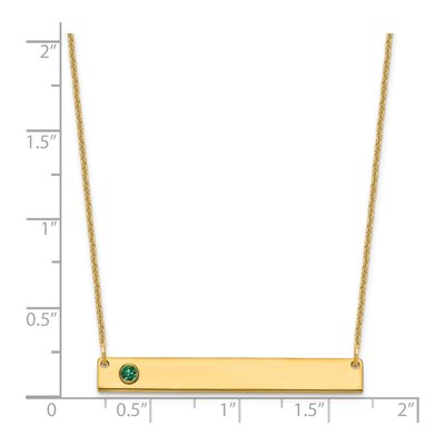14K Yellow Gold Personalized Birthstone Bar Necklace – view 3