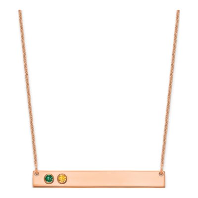 14K Rose Gold Personalized Bar Necklace