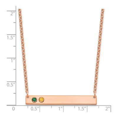 Rose Gold-Plated Sterling Silver Personalized 2-Birthstone Bar Necklace – view 3