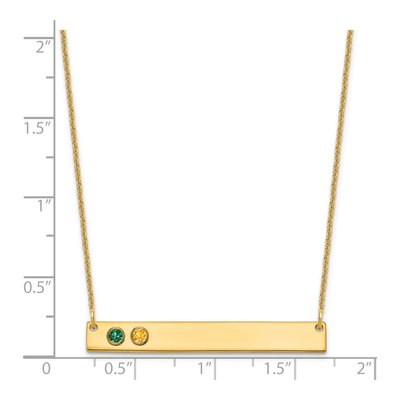 14K Yellow Gold Personalized 2-Birthstone Bar Necklace – view 3