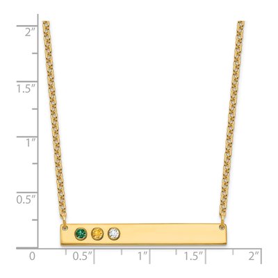 Ss/Gold Plated Sterling Silver/Gold-Plated 3 Birthstone Large Bar Necklace – view 3