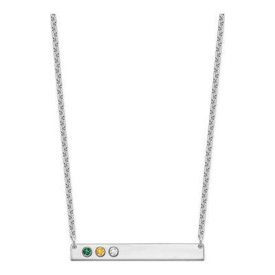 Sterling Silver Personalized 3-Stone Bar Necklace – view 2