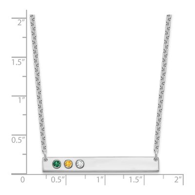 Sterling Silver Personalized 3-Stone Bar Necklace – view 3