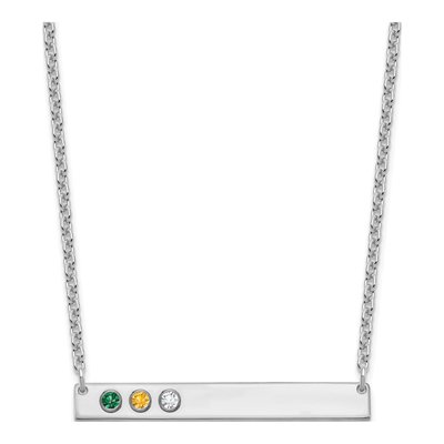 Sterling Silver Personalized 3-Stone Bar Necklace