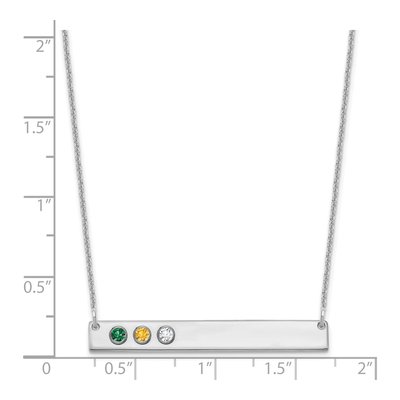 14K White Gold 3-Birthstone Bar Necklace – view 3