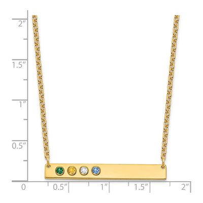 Gold-Plated Sterling Silver 4-Birthstone Large Bar Necklace – view 3