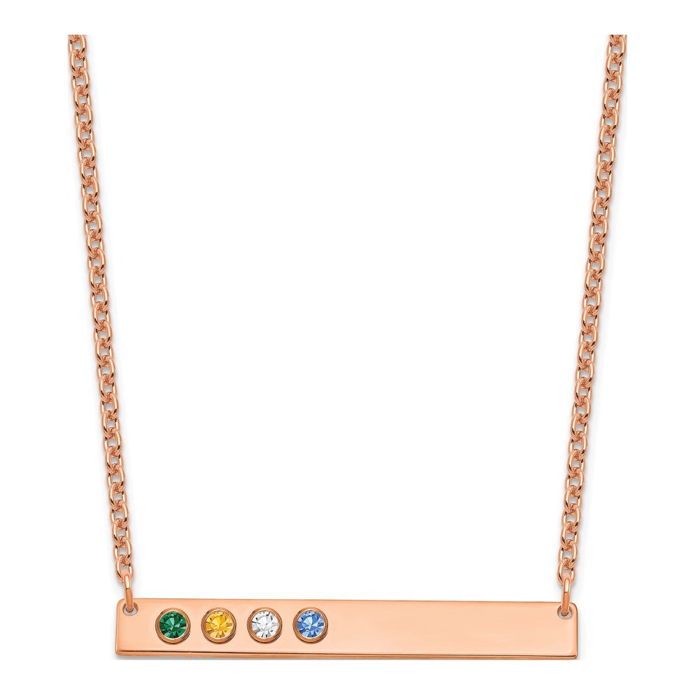 14K Rose Gold 4-Birthstone Necklace