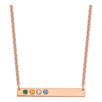 14K Rose Gold 4-Birthstone Necklace