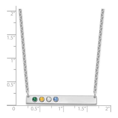 Sterling Silver Personalized 4-Birthstone Bar Necklace – view 3