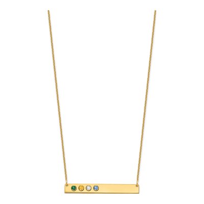 14K Yellow Gold 4-Birthstone Bar Necklace – view 2