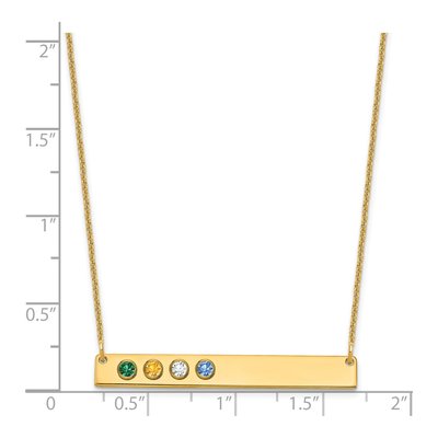 14K Yellow Gold 4-Birthstone Bar Necklace – view 3