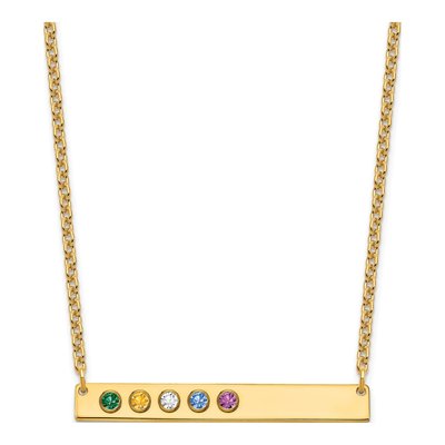 Gold-Plated Sterling Silver 5-Birthstone Large Bar Necklace