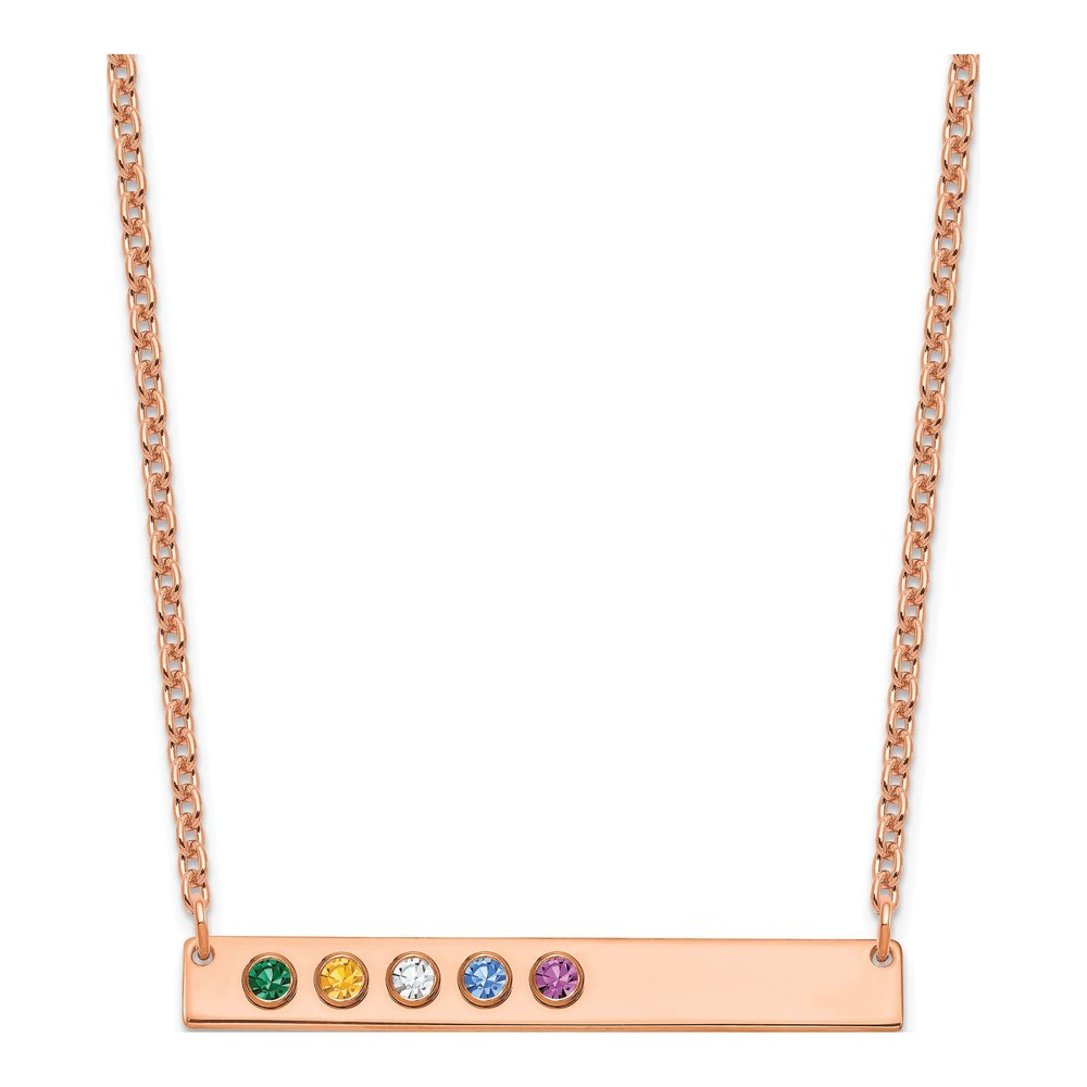 14K Rose Gold 5-Birthstone Necklace