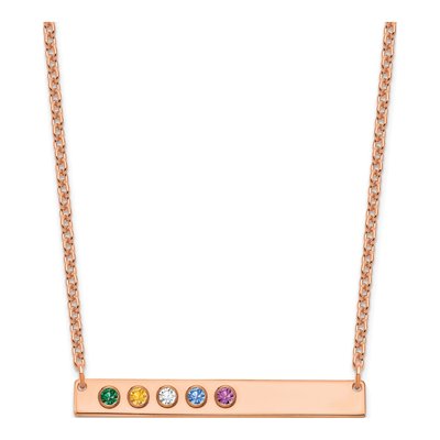 14K Rose Gold 5-Birthstone Necklace