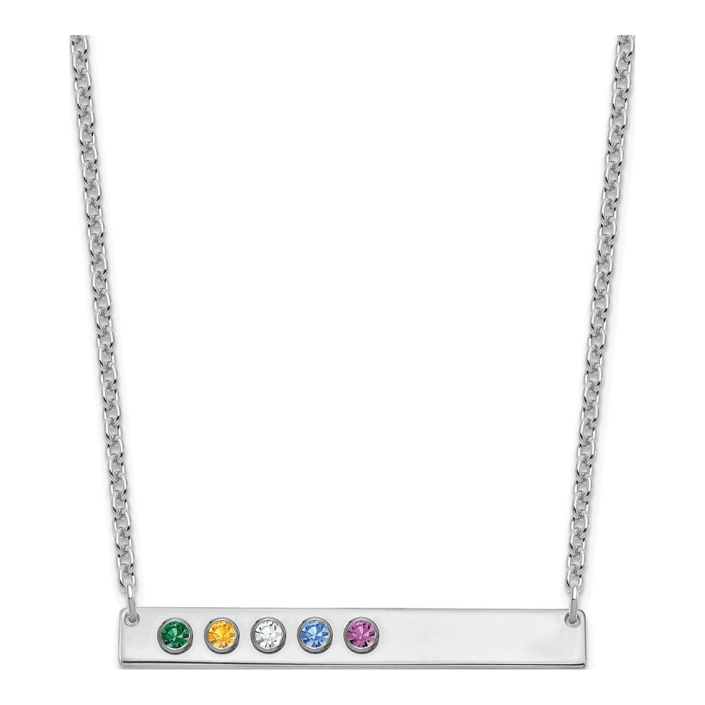 Personalized 5 Birthstone Bar Necklace