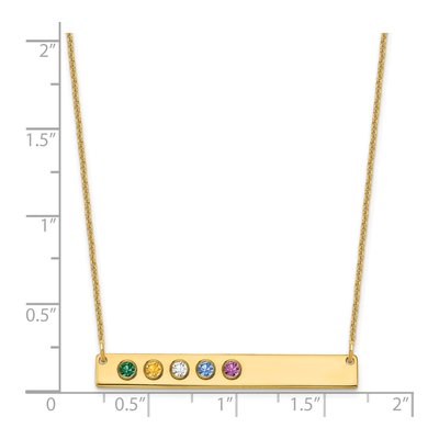 14K Yellow Gold Personalized 5-Birthstone Bar Necklace – view 3