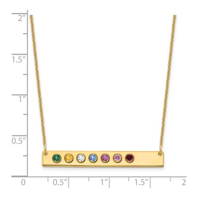 14K Yellow Gold 7-Birthstone Large Bar Necklace – view 3