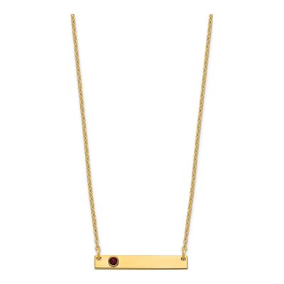 Gold-Plated Sterling Silver Personalized Birthstone Bar Necklace – view 2