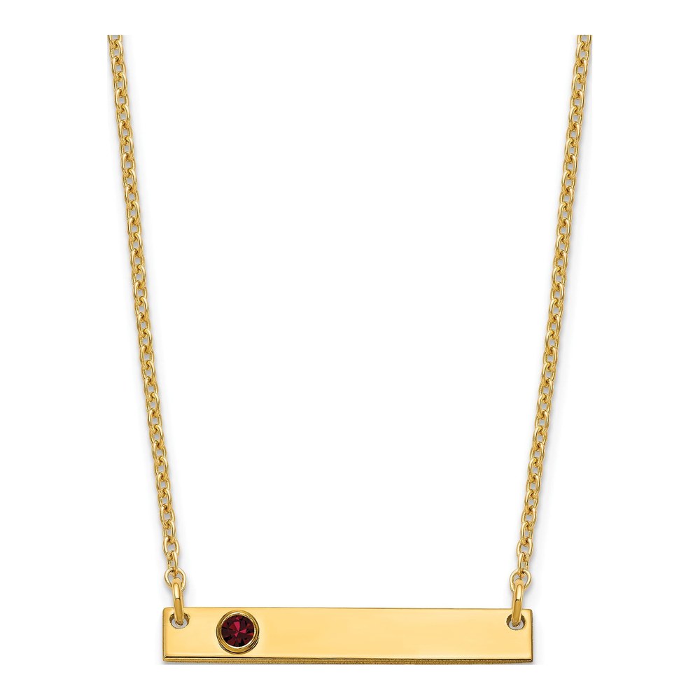 Gold-Plated Sterling Silver Personalized Birthstone Bar Necklace