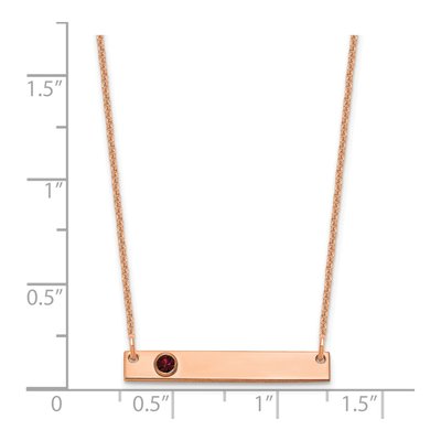 14K Rose Gold Small Bar Birthstone Necklace – view 2