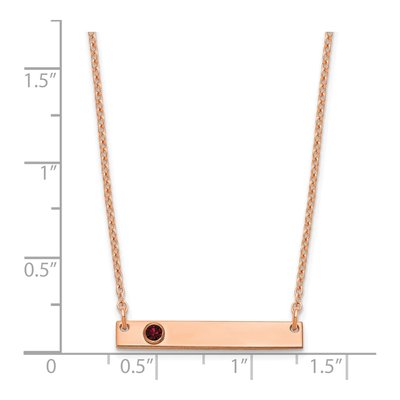 Rose Gold-Plated Sterling Silver Personalized Birthstone Bar Necklace – view 2