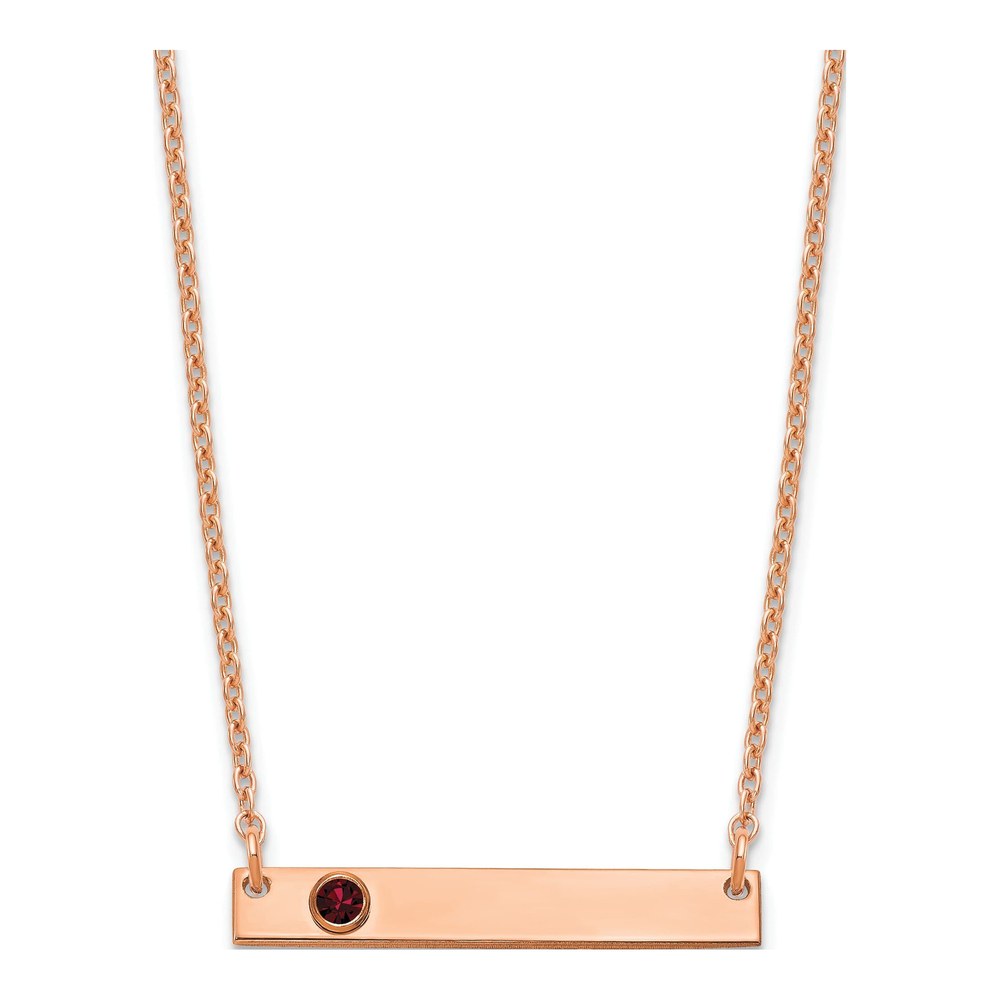 Rose Gold-Plated Sterling Silver Personalized Birthstone Bar Necklace