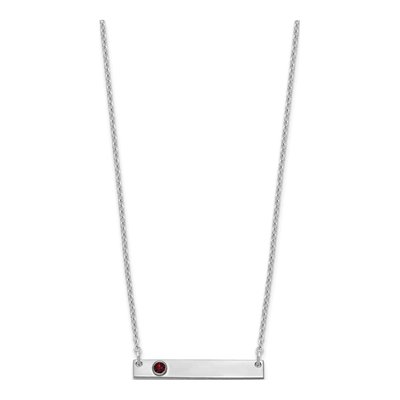 Sterling Silver Personalized Birthstone Bar Necklace – view 2