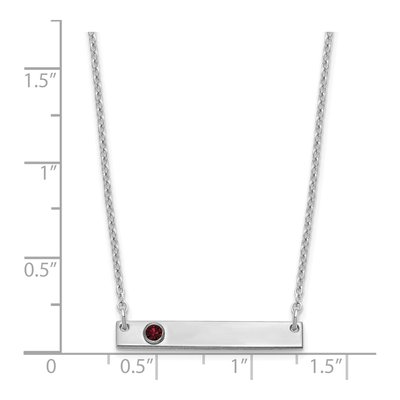 Sterling Silver Personalized Birthstone Bar Necklace – view 3