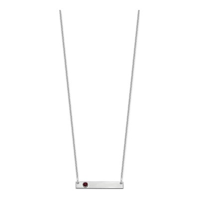 14K White Gold Birthstone Bar Necklace – view 2