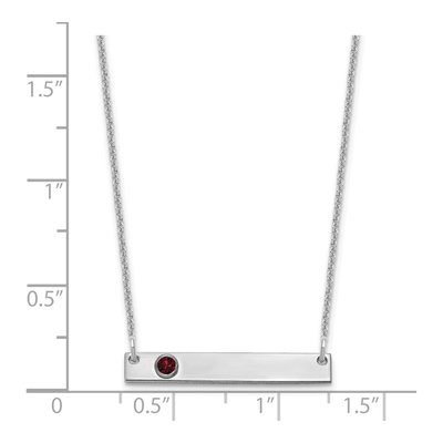 14K White Gold Birthstone Bar Necklace – view 3