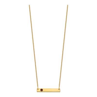 14K Yellow Gold Personalized Birthstone Bar Necklace – view 2
