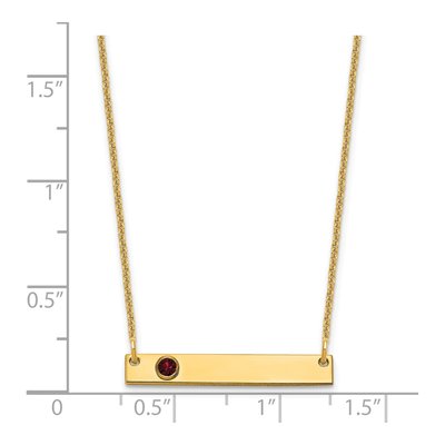 14K Yellow Gold Personalized Birthstone Bar Necklace – view 3